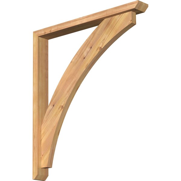 Ekena Millwork Thorton Slat Smooth Bracket w/ Offset Brace, Western Red Cedar, 3 1/2"W x 30"D x 34"H BKT0402X30X34THR06SWR - main